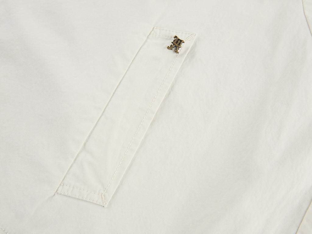 Exposed lining cropped balmacaan coat