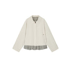 Exposed lining cropped balmacaan coat