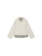 Exposed lining cropped balmacaan coat