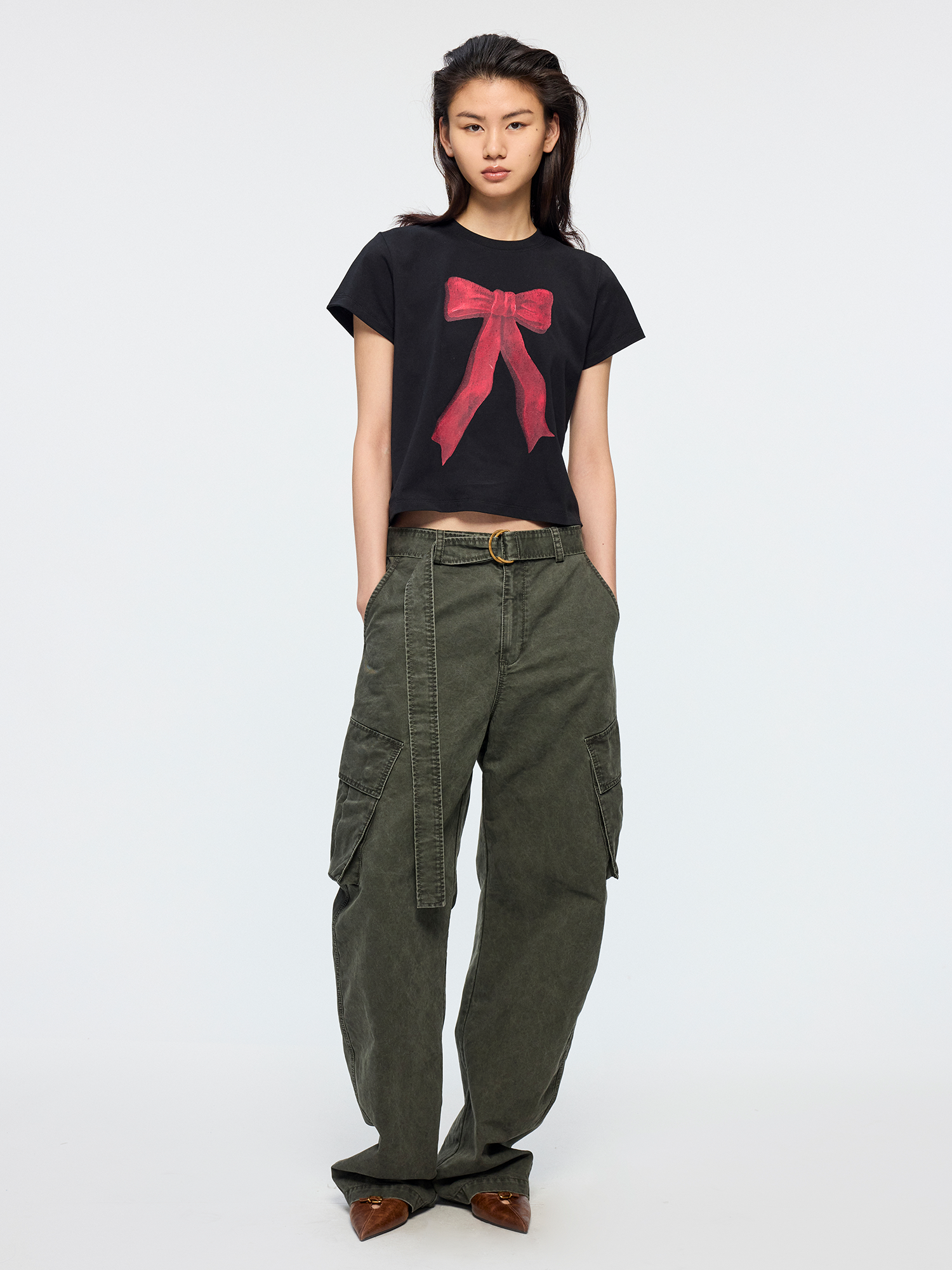 Oil painting bow T shirt