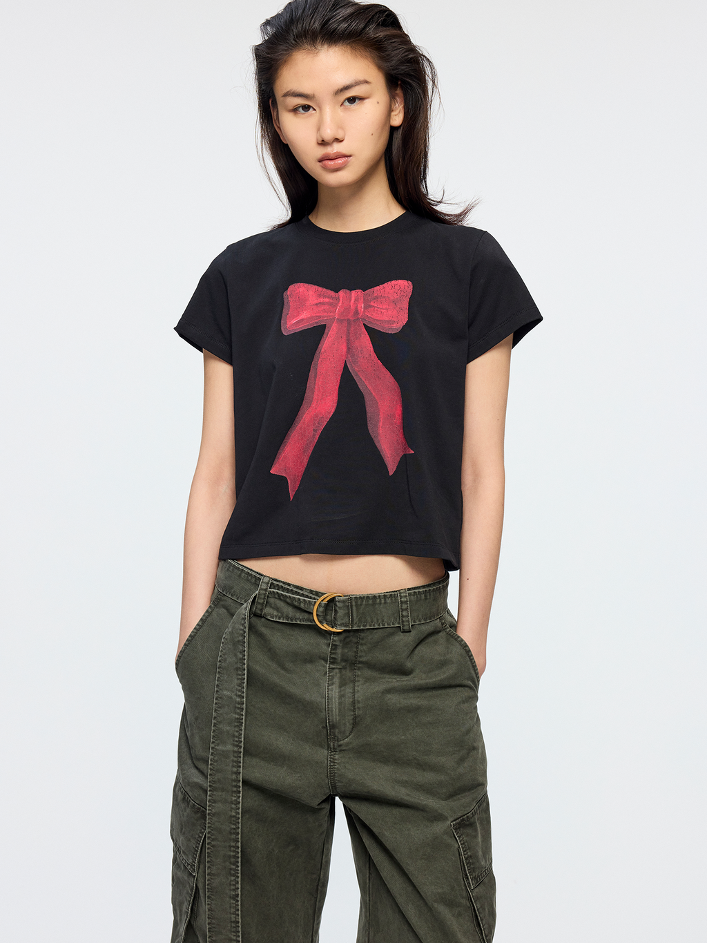 Oil painting bow T shirt