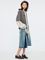 Floral ribbon mock-layer t-shirt