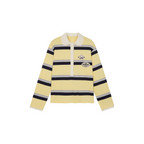 Applique badge Peter Pan collar striped polo