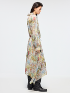 Floral tie waist dress
