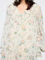 Floral ruffle collar dress