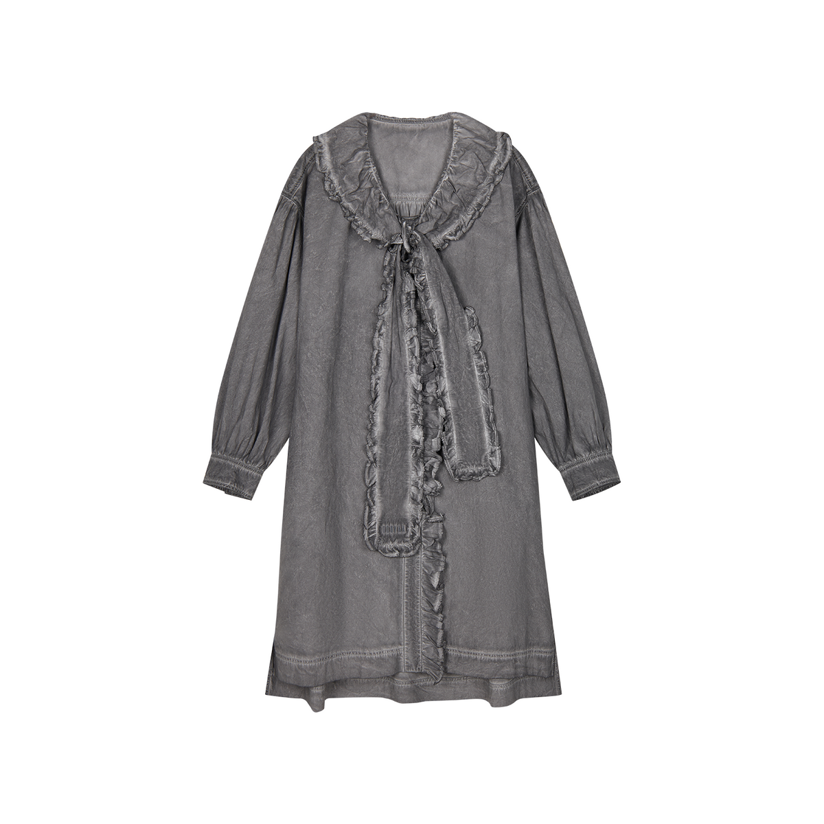 Cold dyed ribbon shirt dress