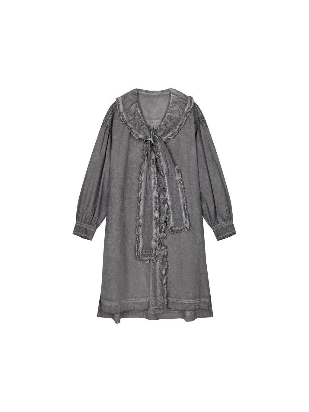 Cold dyed ribbon shirt dress