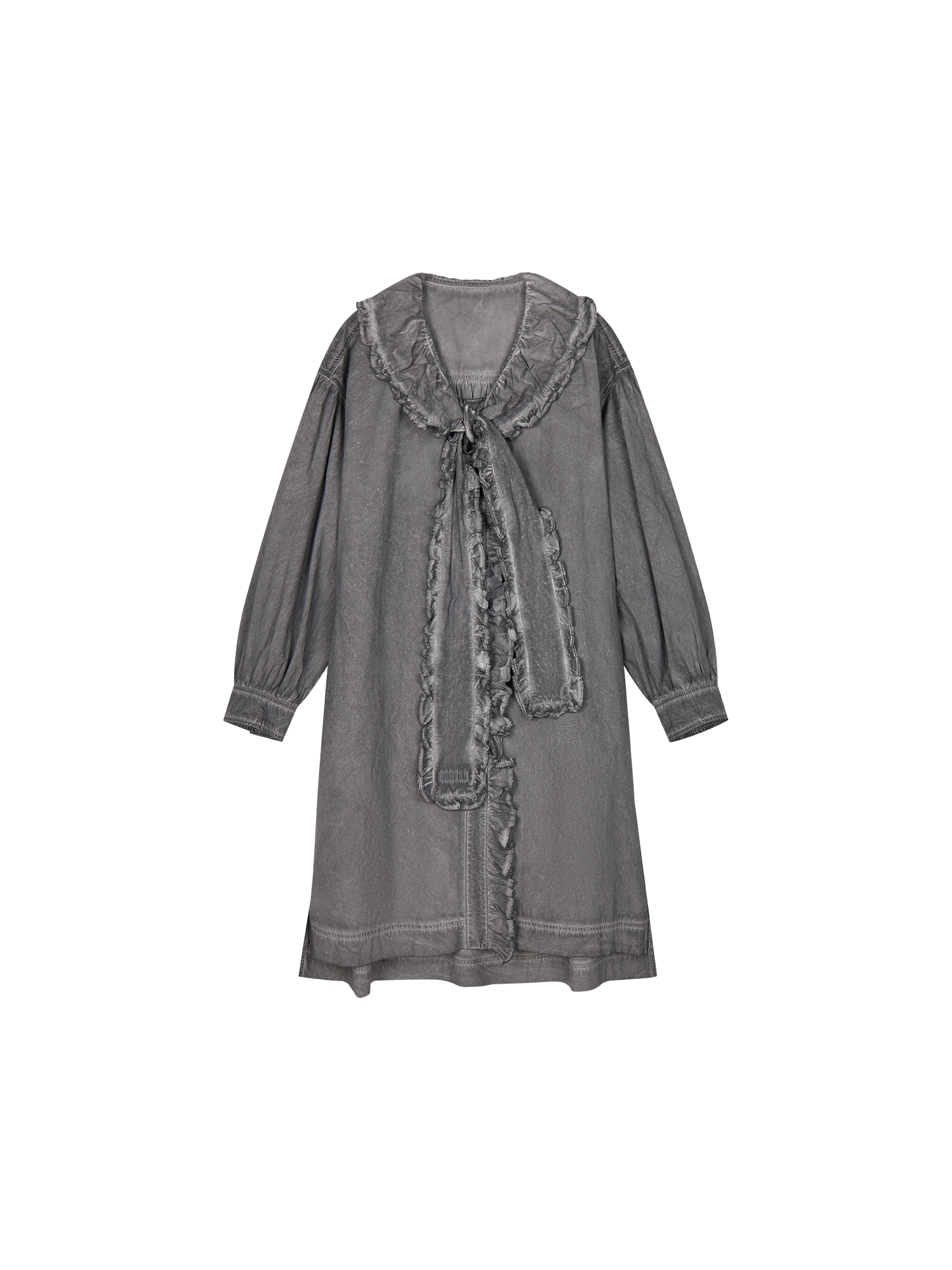 Cold dyed ribbon shirt dress