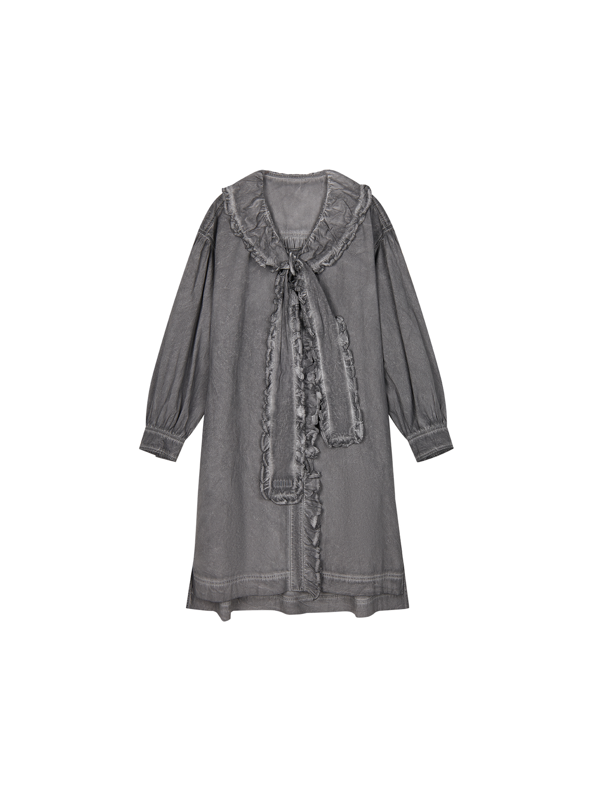 Cold dyed ribbon shirt dress