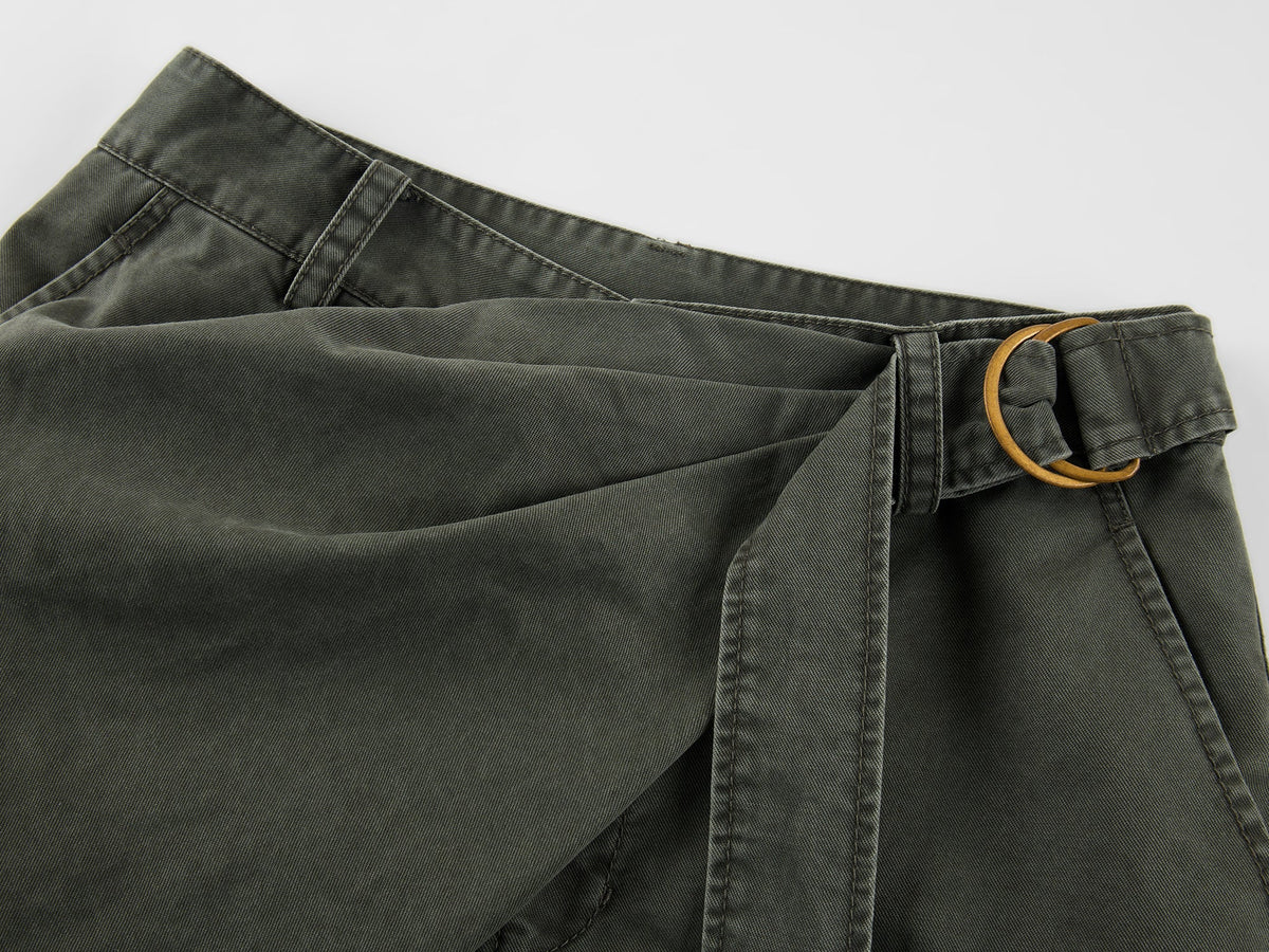 Wrap waist cargo shorts