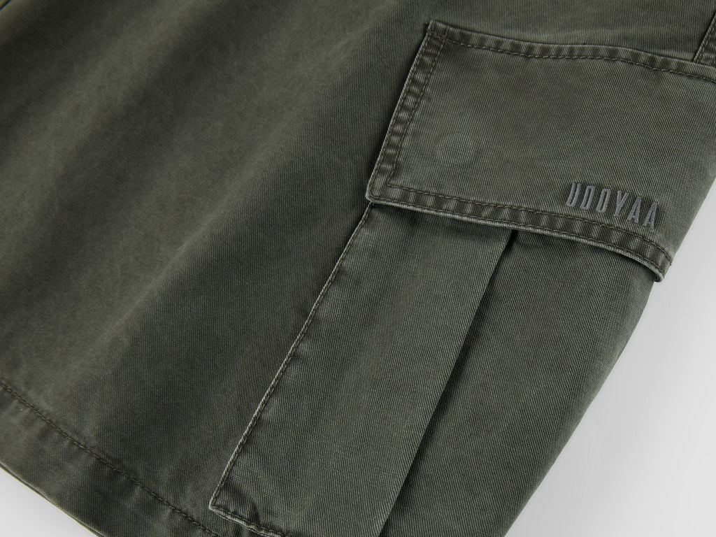 Wrap waist cargo shorts
