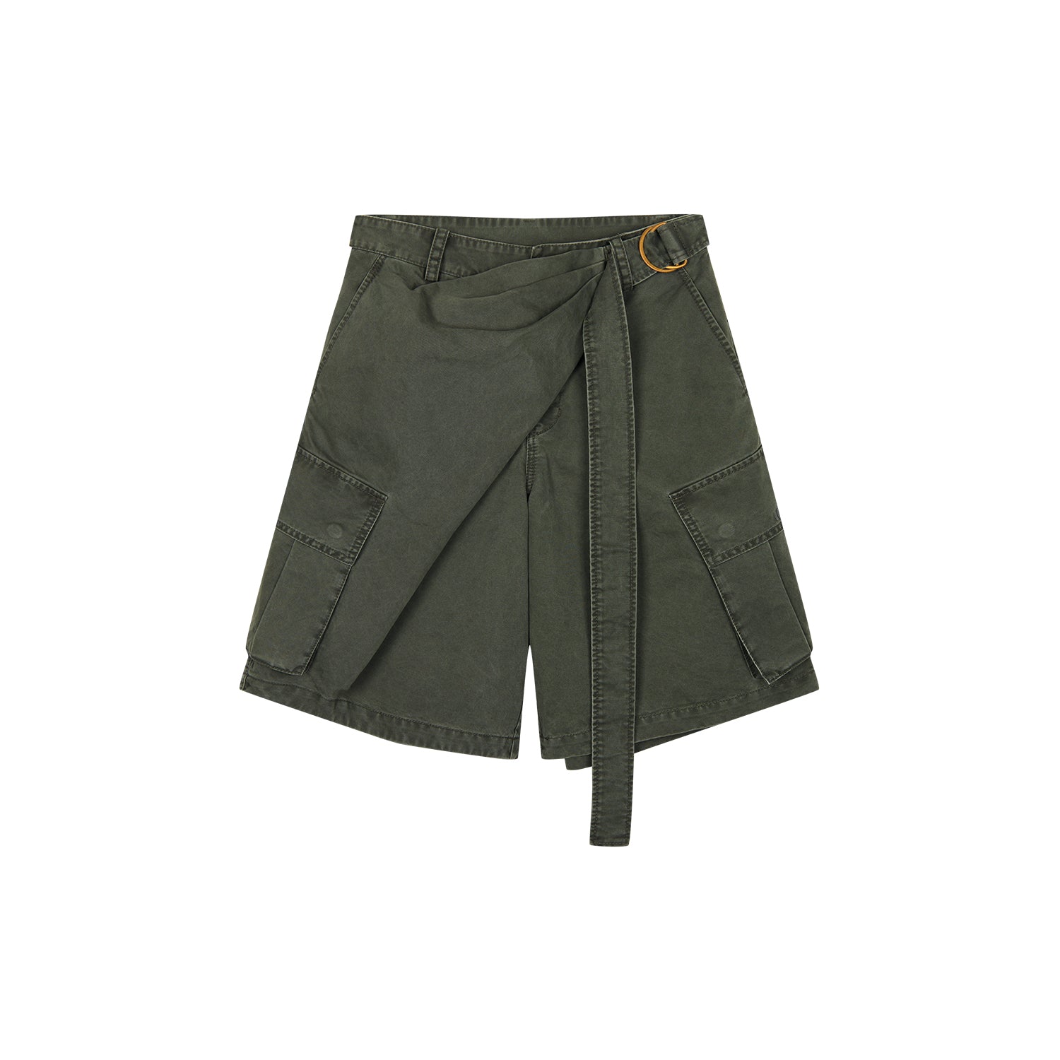Wrap waist cargo shorts