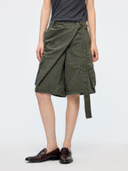 Wrap waist cargo shorts
