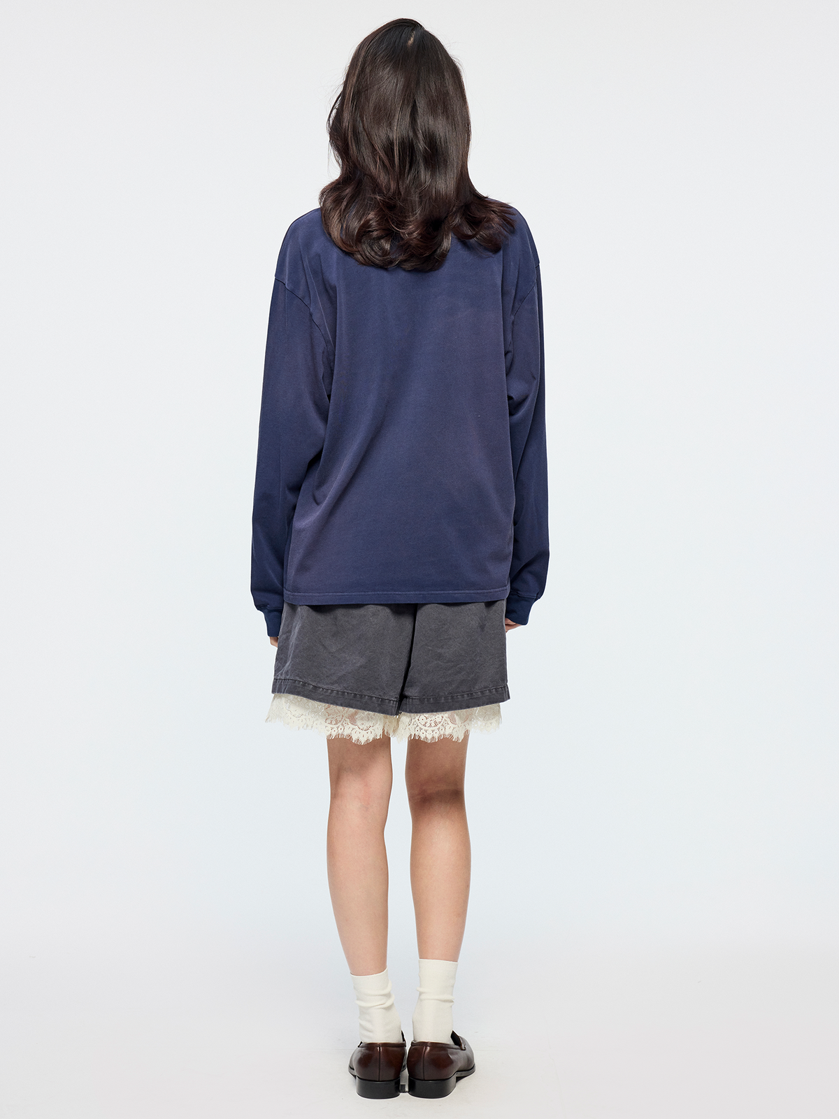 Lace patchwork Bermuda shorts