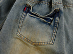 Pleated denim skirt