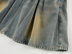 Pleated denim skirt