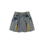 Pleated denim skirt