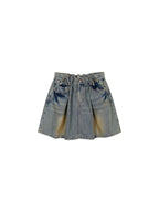 Pleated denim skirt