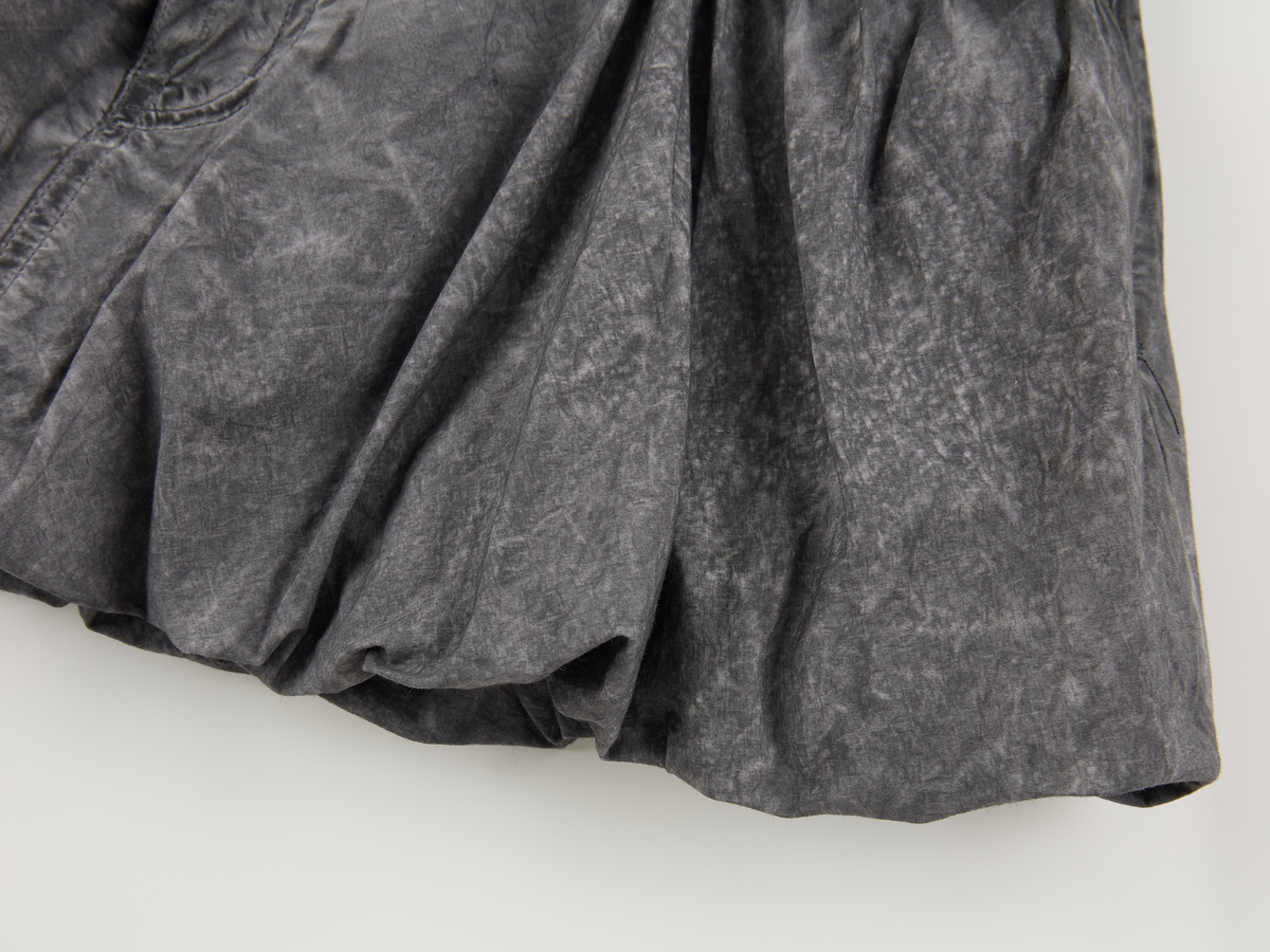 Cold dyed paperbag denim skirt