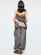 Cold dyed ruched curved jeans