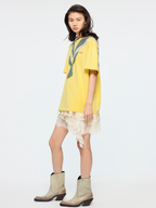 Irregular lace jacquard skirt