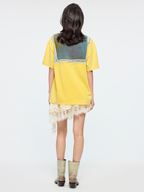 Irregular lace jacquard skirt
