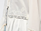 Openwork embroidered tie-front shirt