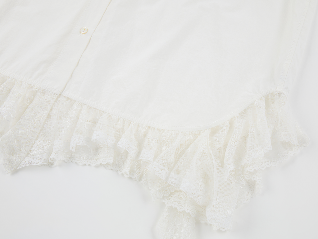 Irregular lace patchwork shirt