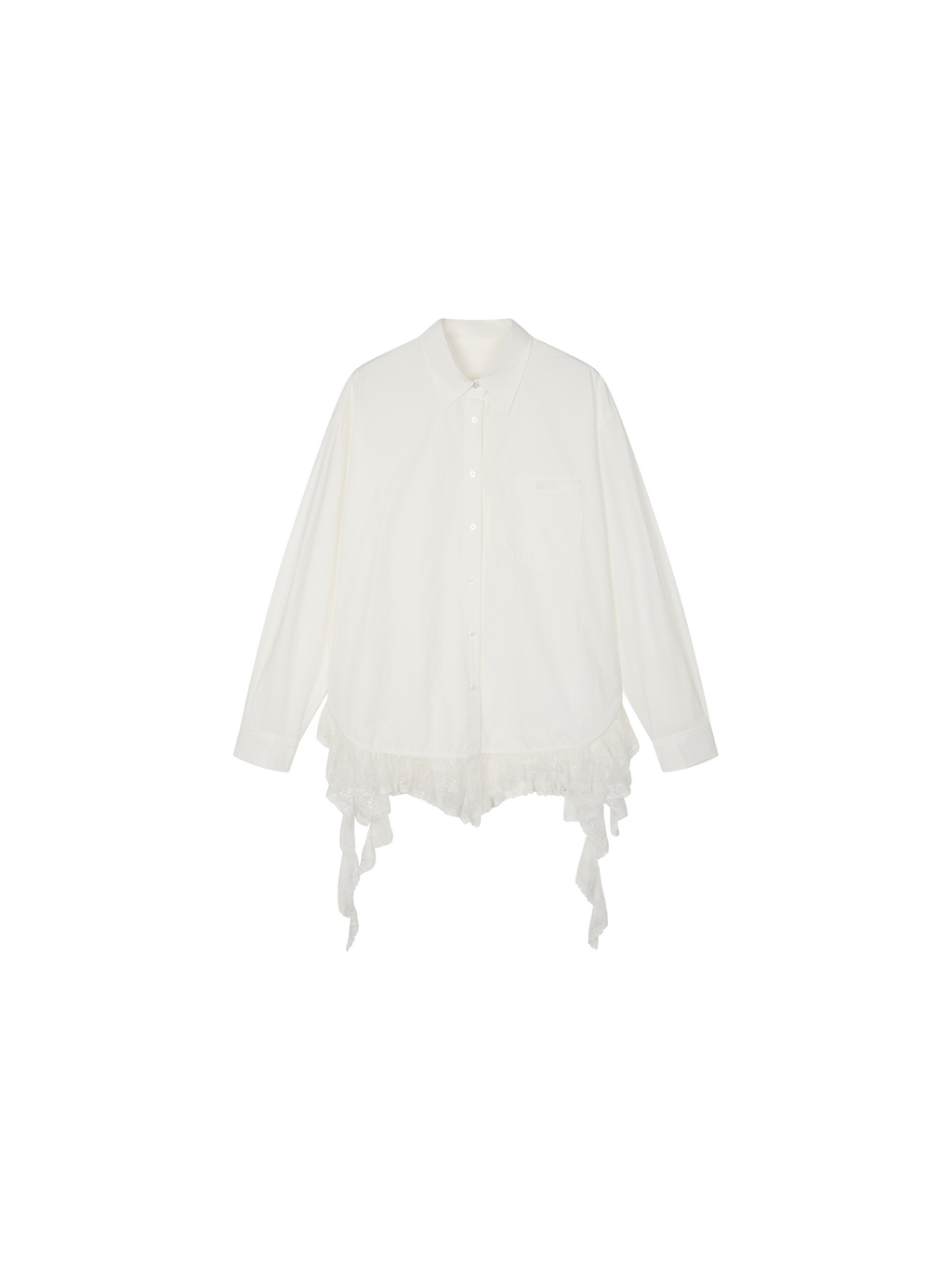 Irregular lace patchwork shirt
