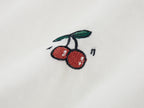 Sporty cherry embroidered utility shirt