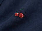 Sporty cherry embroidered utility shirt