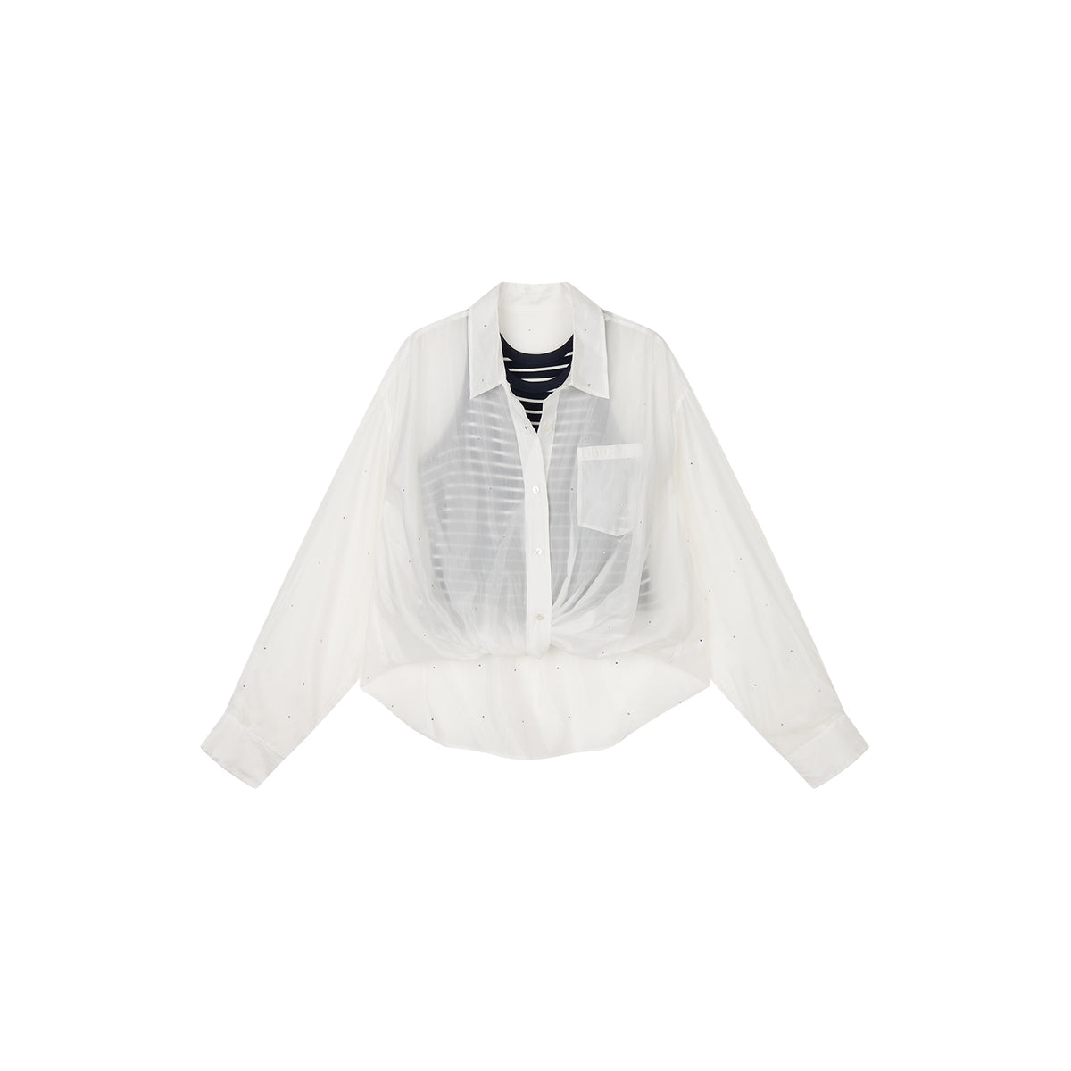 Rhinestone layered shirt