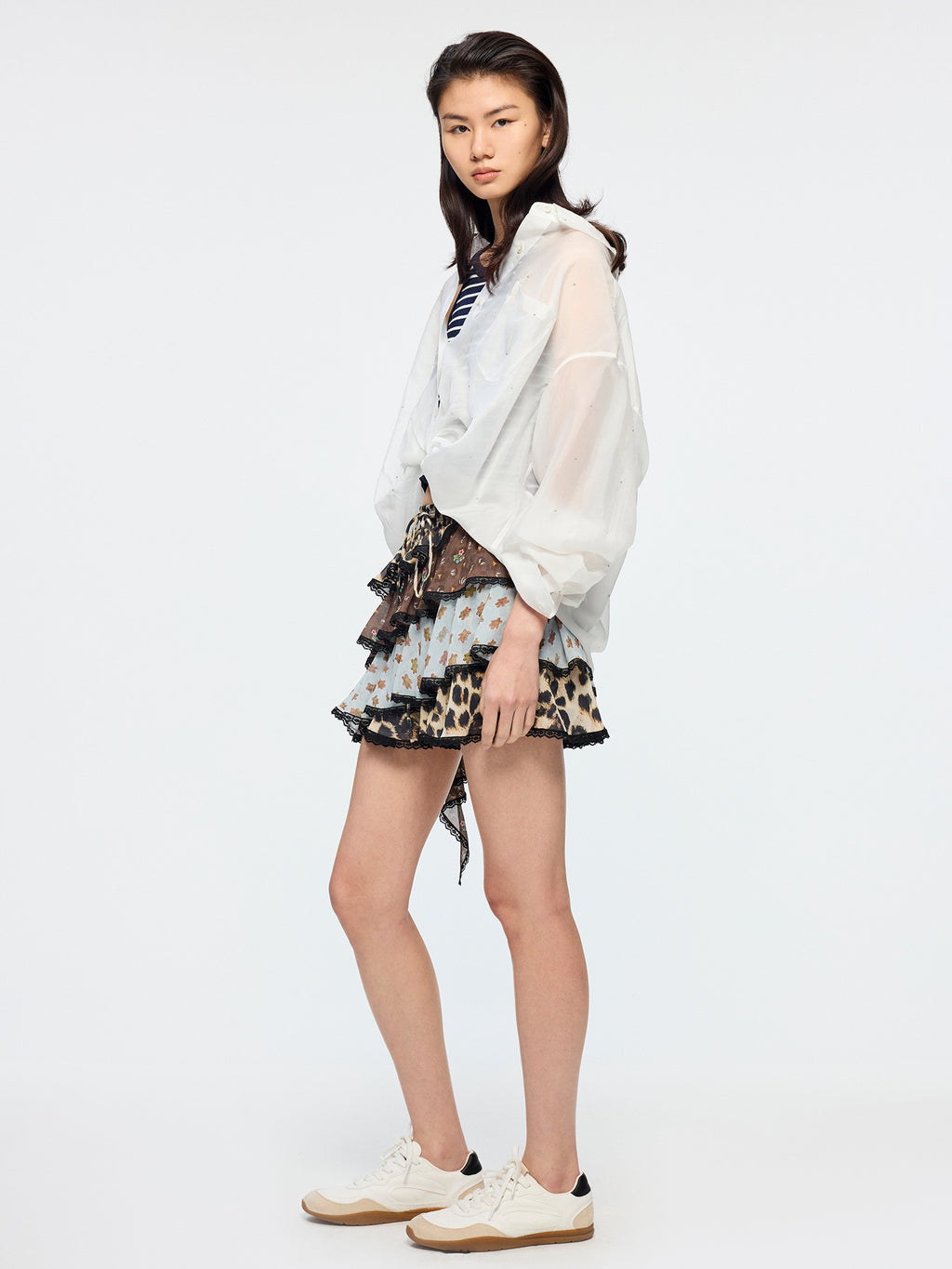 Rhinestone layered shirt