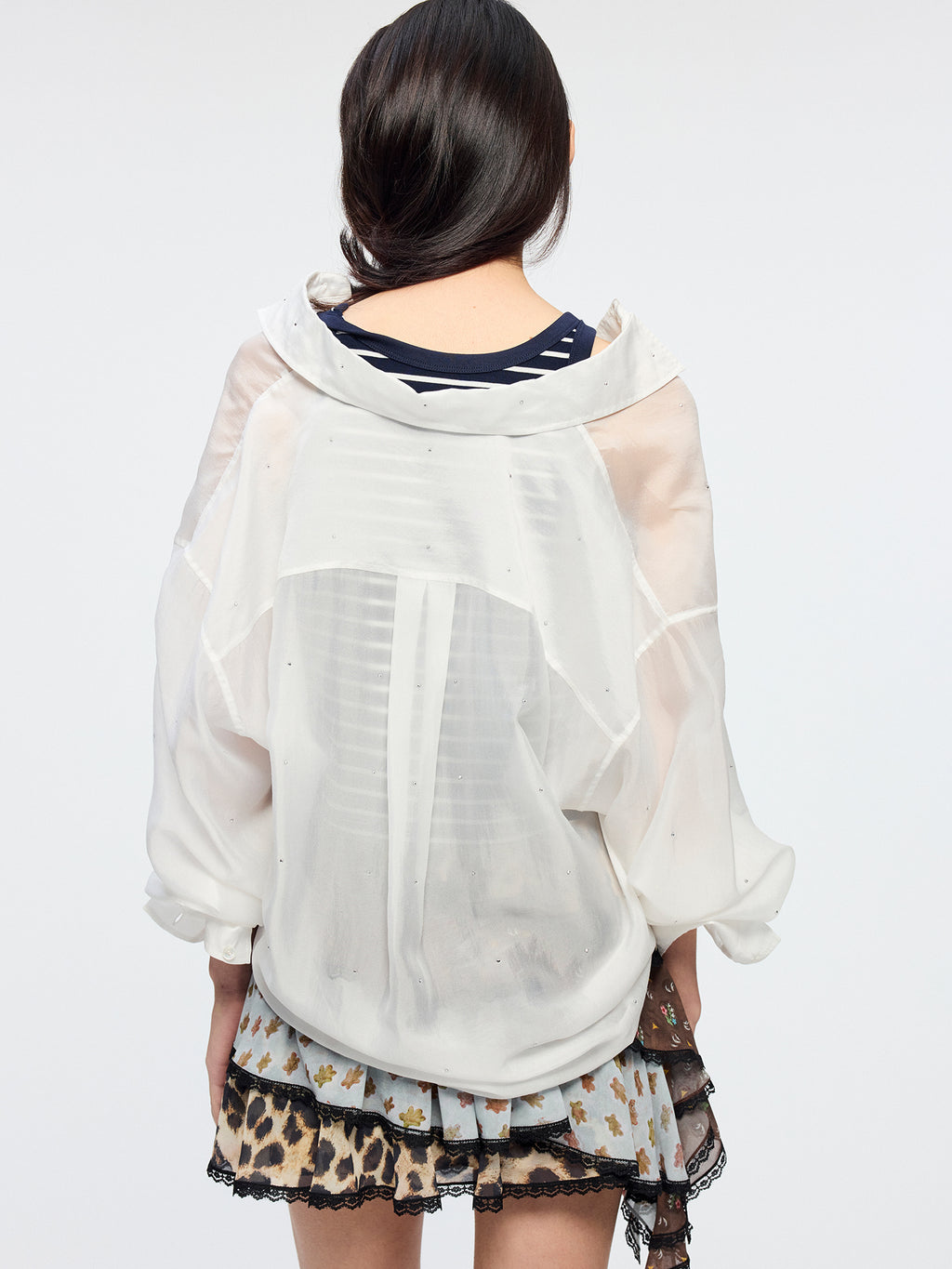 Rhinestone layered shirt