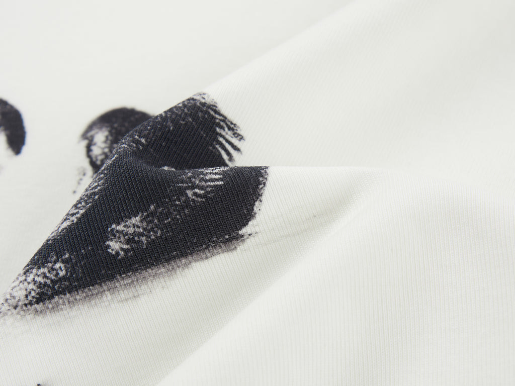 Swan print ringer T-shirt