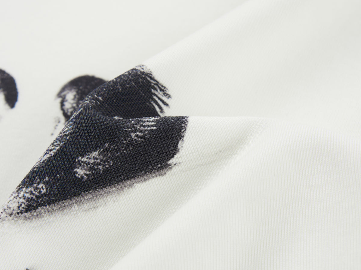 Swan print ringer T-shirt
