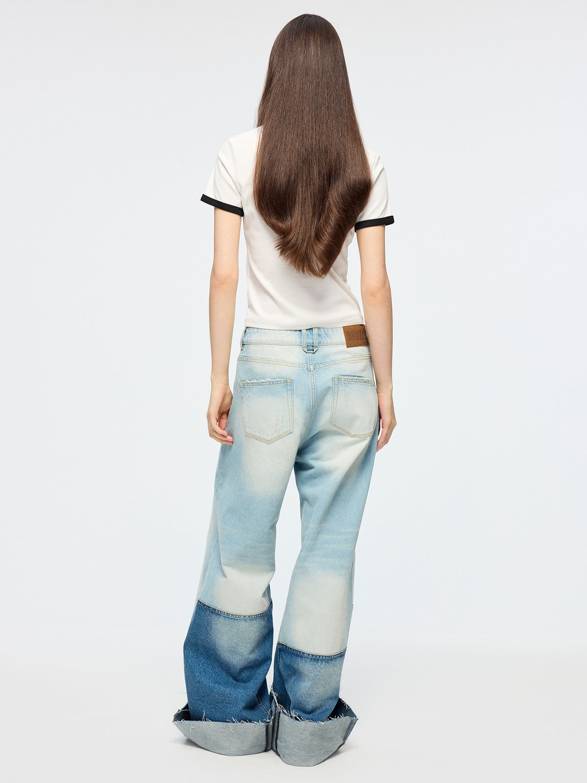Swan embroidered ringer T-shirt