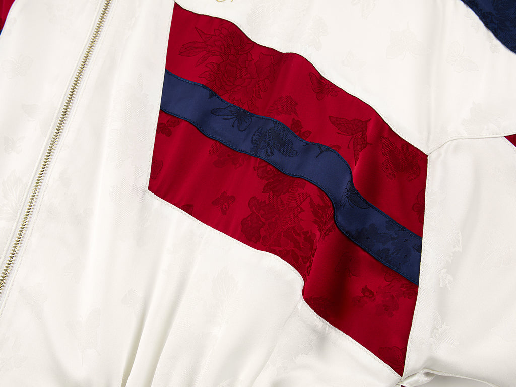 Satin jacquard track jacket