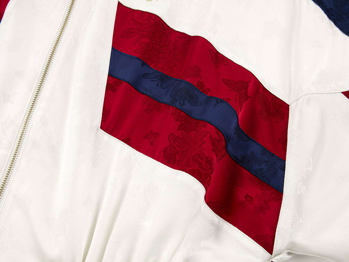 Satin jacquard track jacket