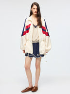 Satin jacquard track jacket