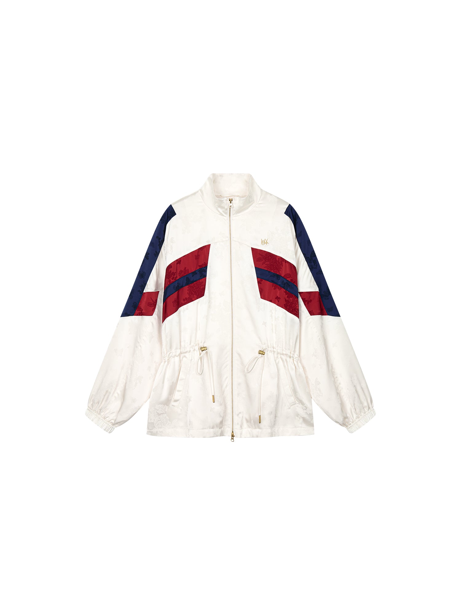 Satin jacquard track jacket
