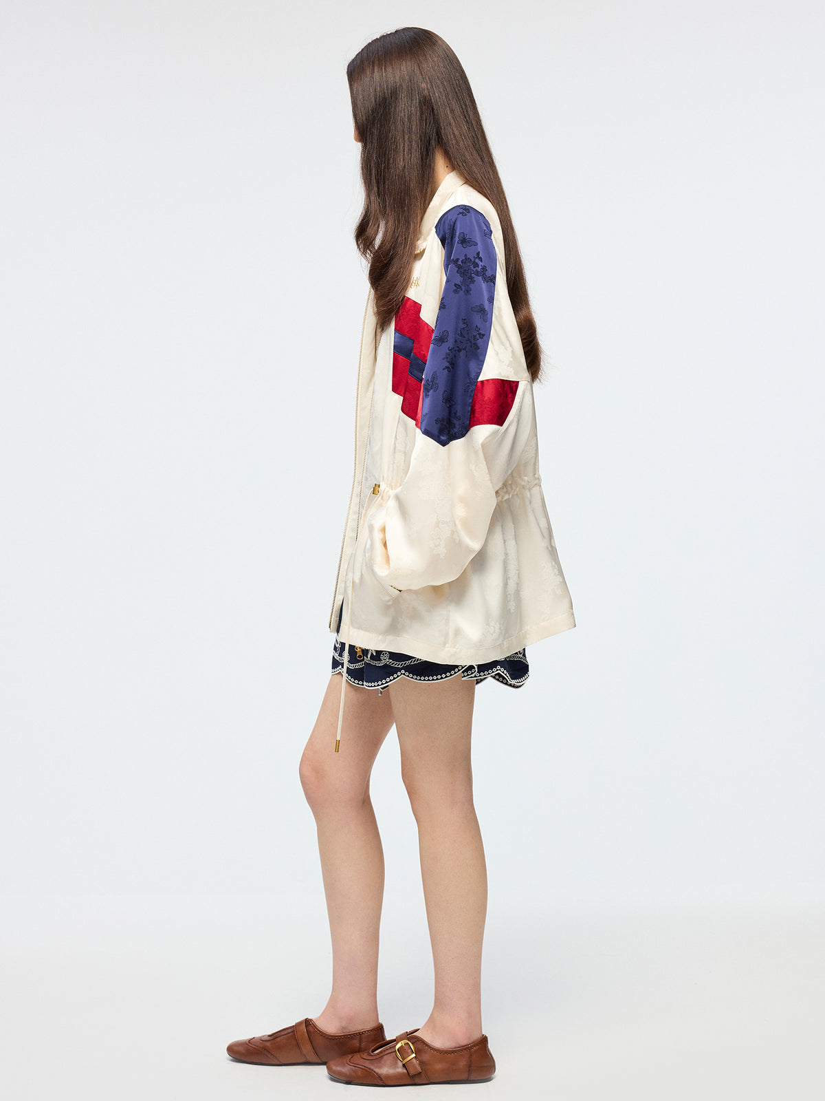 Satin jacquard track jacket