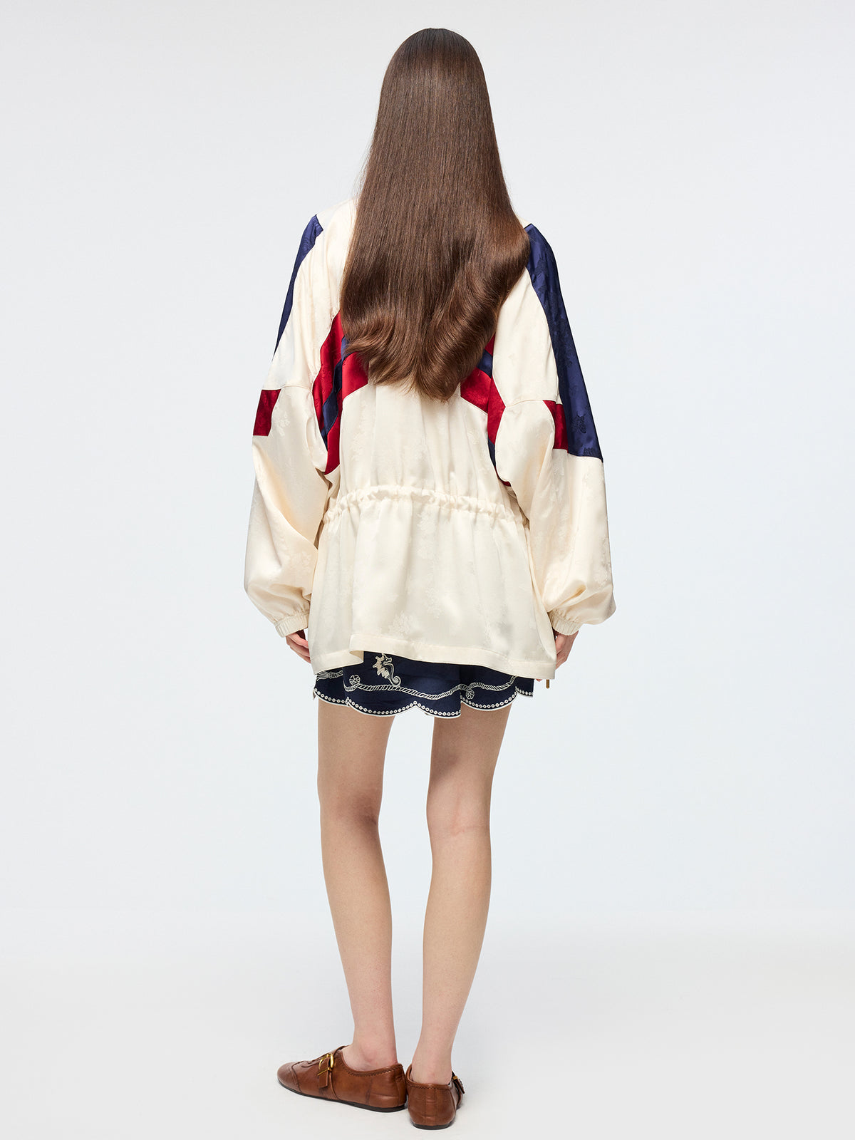 Satin jacquard track jacket