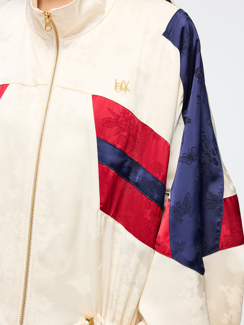 Satin jacquard track jacket