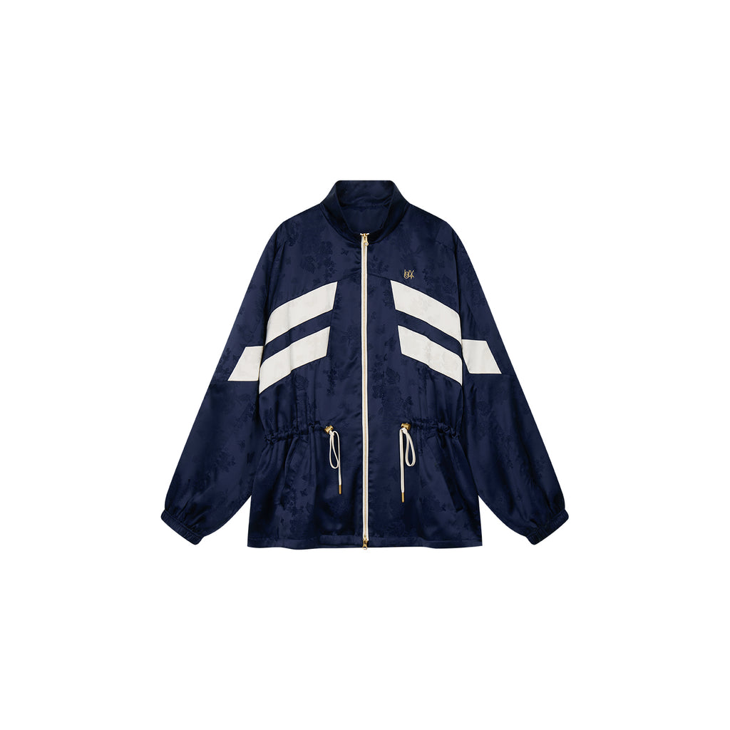 Satin jacquard track jacket