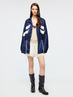 Satin jacquard track jacket