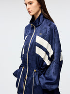 Satin jacquard track jacket