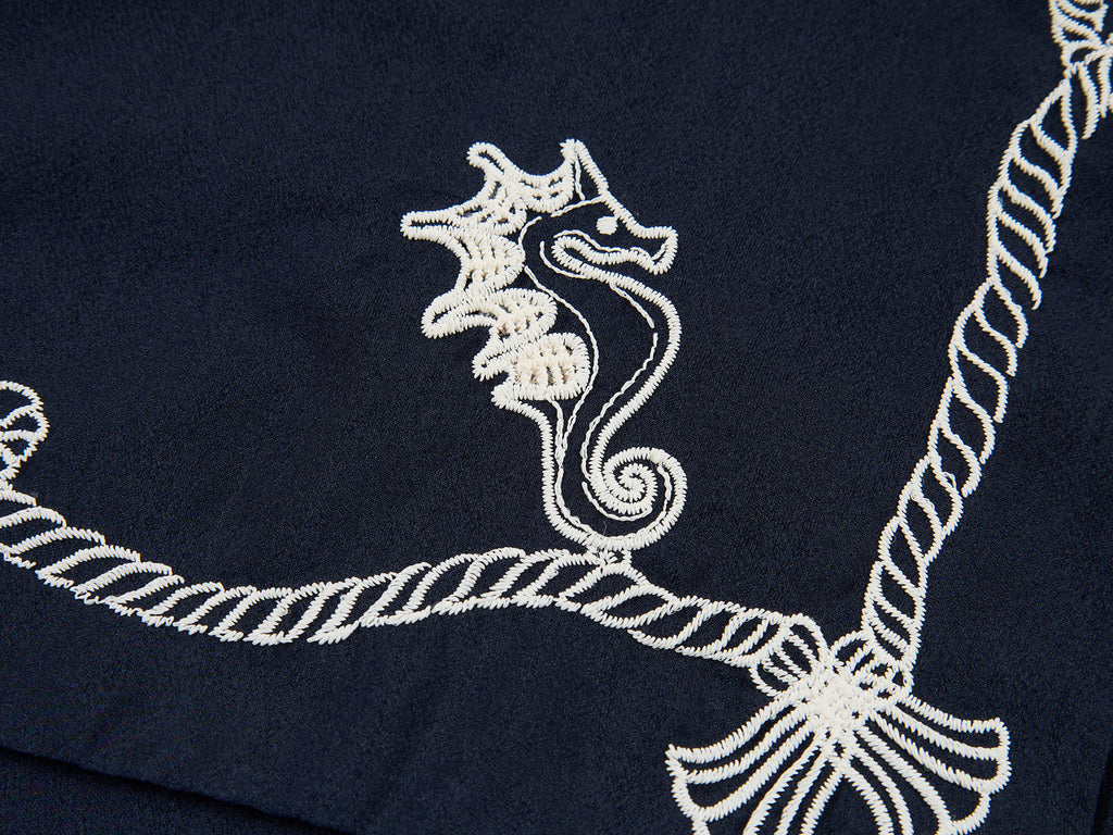 Openwork embroidered sailor collar pullover