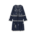 Openwork embroidered cardigan tea dress