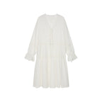 Openwork embroidered cardigan tea dress